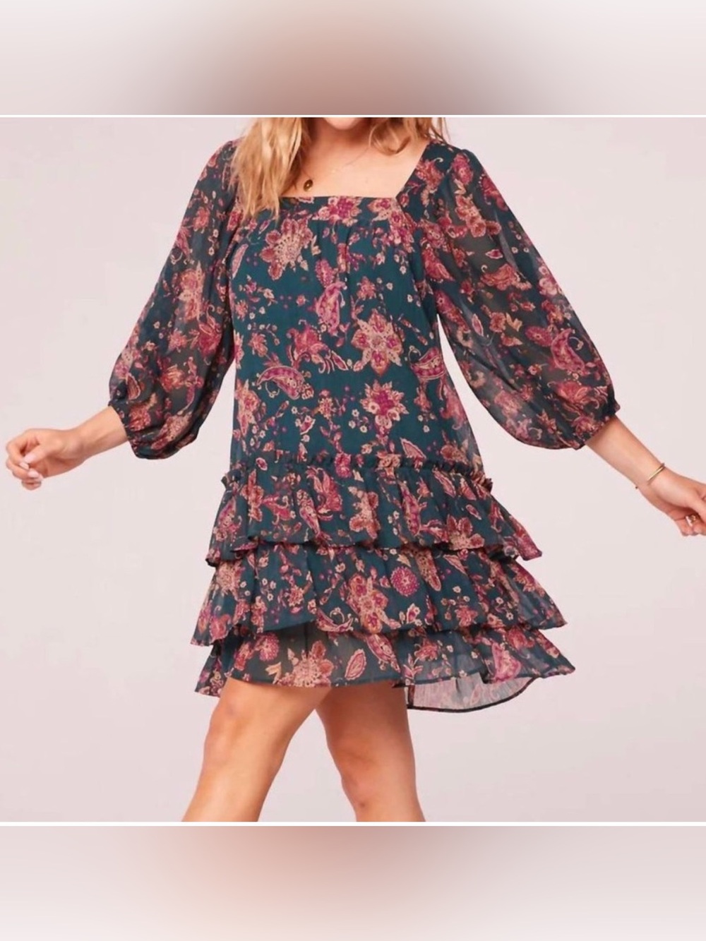 NWOT | BAND OF THE FREE The Mandy Paisley Print Bougie Boho Shift Dress, Large